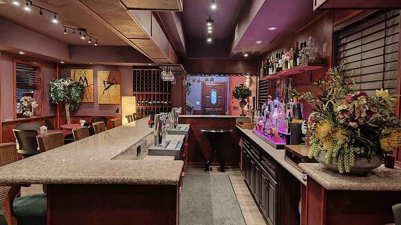 view when entering the server area of the bar