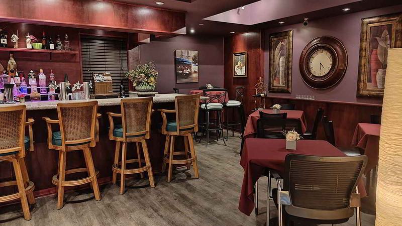view of the seating to the right of the bar