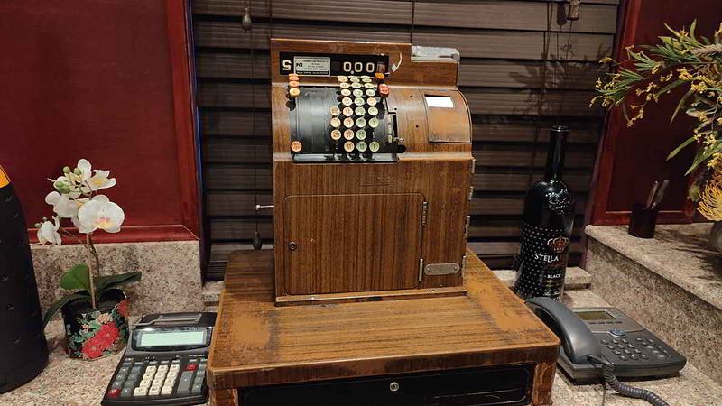 view of the bar cash register