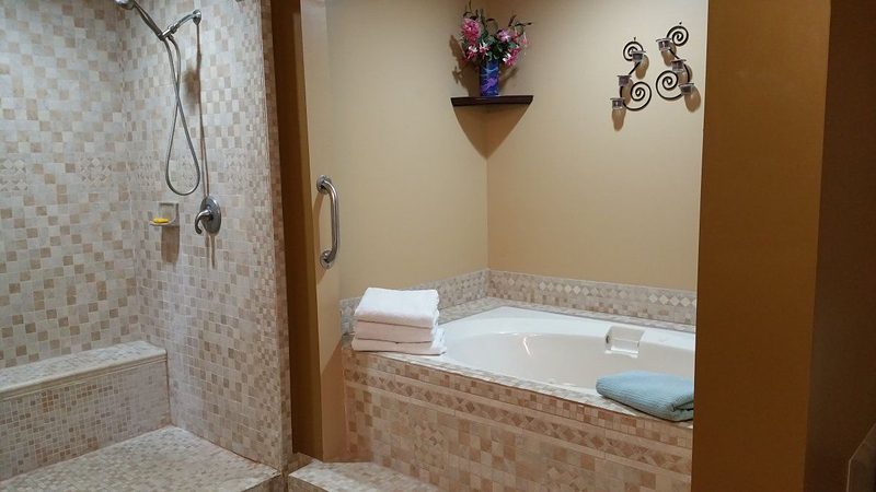 Large master bathroom with jacuzzi tub
