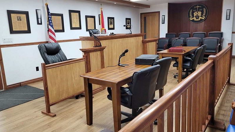 Alternate layout with temporary jury box staged