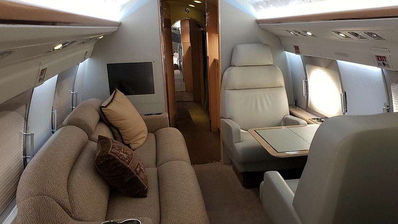 Gulfstream G3 interior facing aft (towards the back)