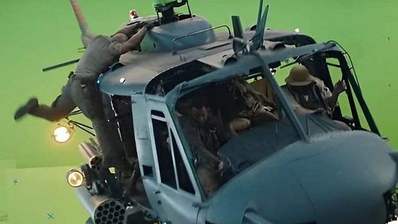 Example of a helicopter shot on a green screen (not our helicopter)