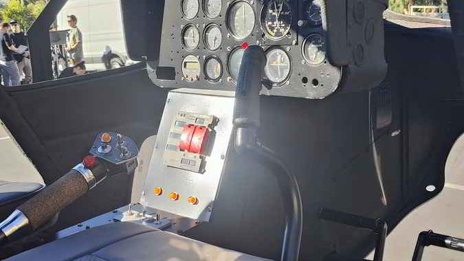 JetRanger pilot seat and flight controls