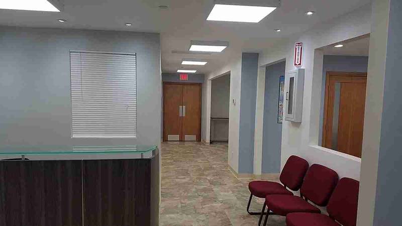 Reception to hallway view
