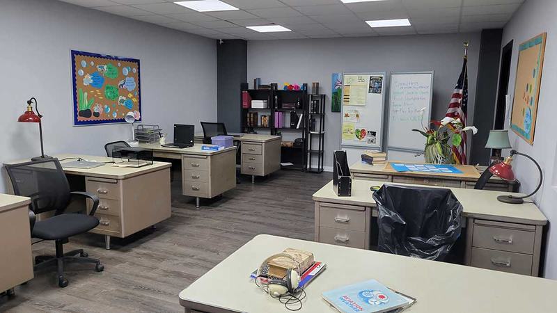 Another view of the dressed bullpen office