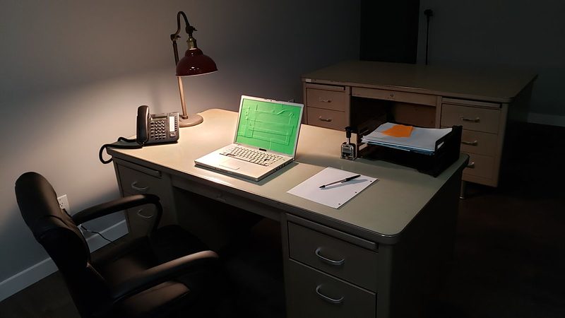 Tanker desk in the bullpen office