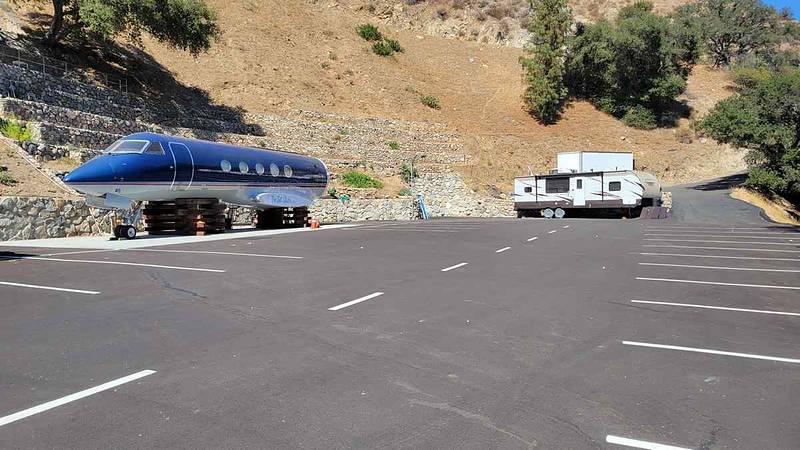 Lower parking lot by day