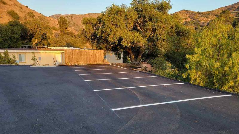 Upper parking lot by day