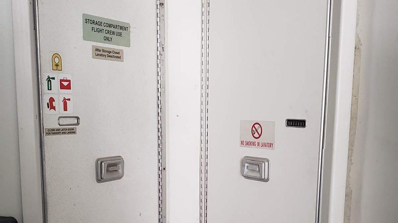 Rear lavatory doors