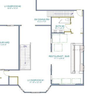 Bar set floorplan with dimensions