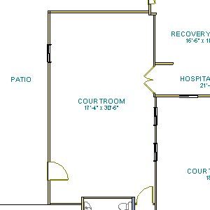 courtroom Layout image with dimensions