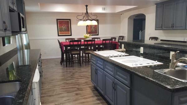 Dining room attached to large kitchen filming location